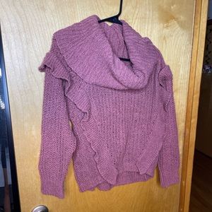 Express mauve cowell neck sweater